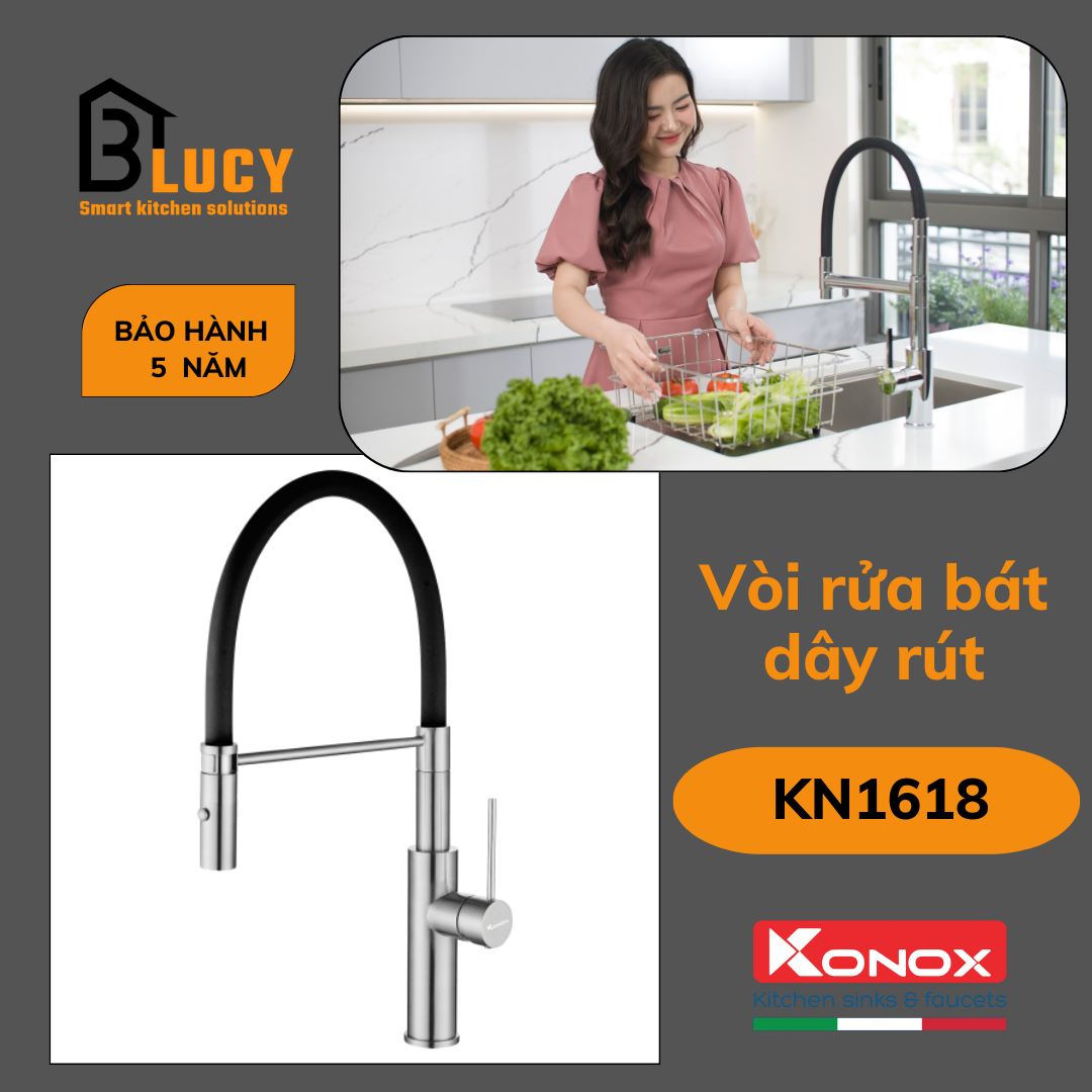 Vòi rửa bát thân mềm Konox KN1618